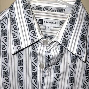 Bachrach Men's Shirt with Black and White Patterns